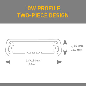 Wiremold close-up of mounting points illustrating secure install and stability benefit