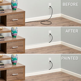CordMate elbows show clean corner transitions for tidy cables.