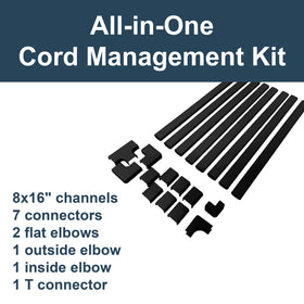 Wiremold Cordmate II channel assembly in 16-inch sections for flexible space fitting