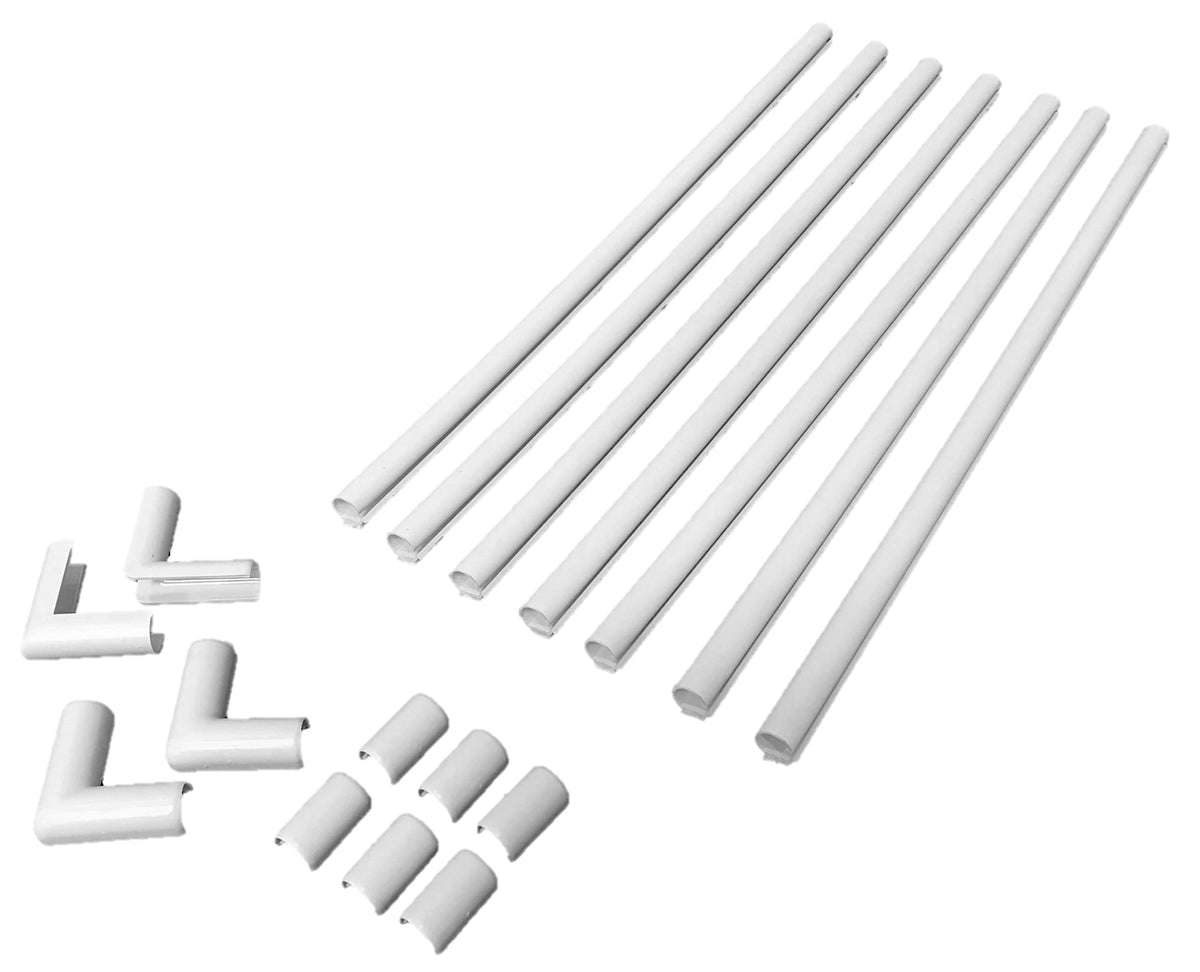 Wiremold CordMate kit full contents displayed for easy cable organization.