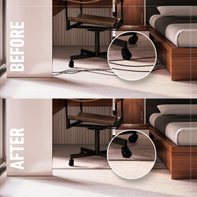 Wiremold Corduct length shown with measuring feet to demonstrate 15-foot coverage