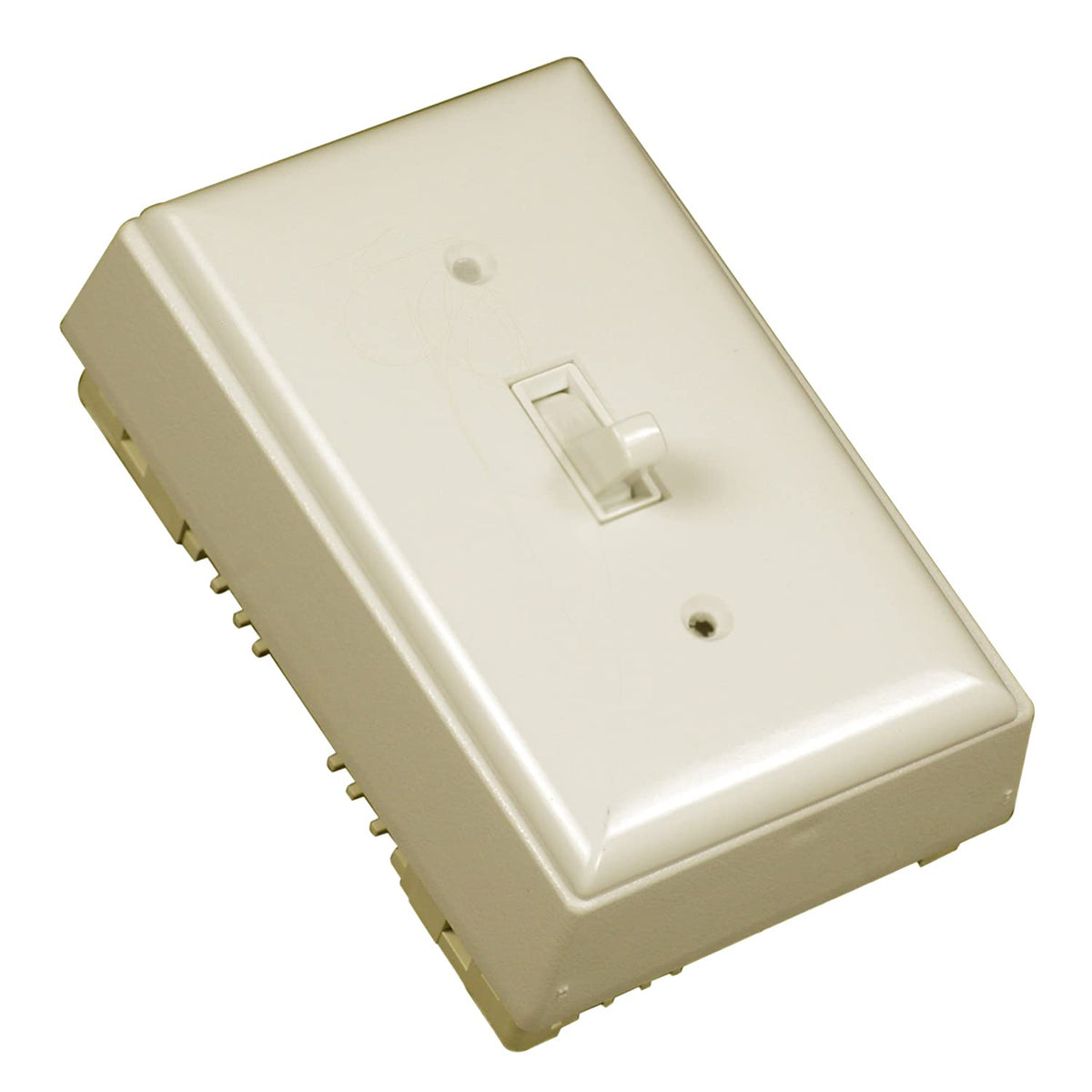 Wiremold NM2-S ivory outlet box and faceplate for tidy power extension.