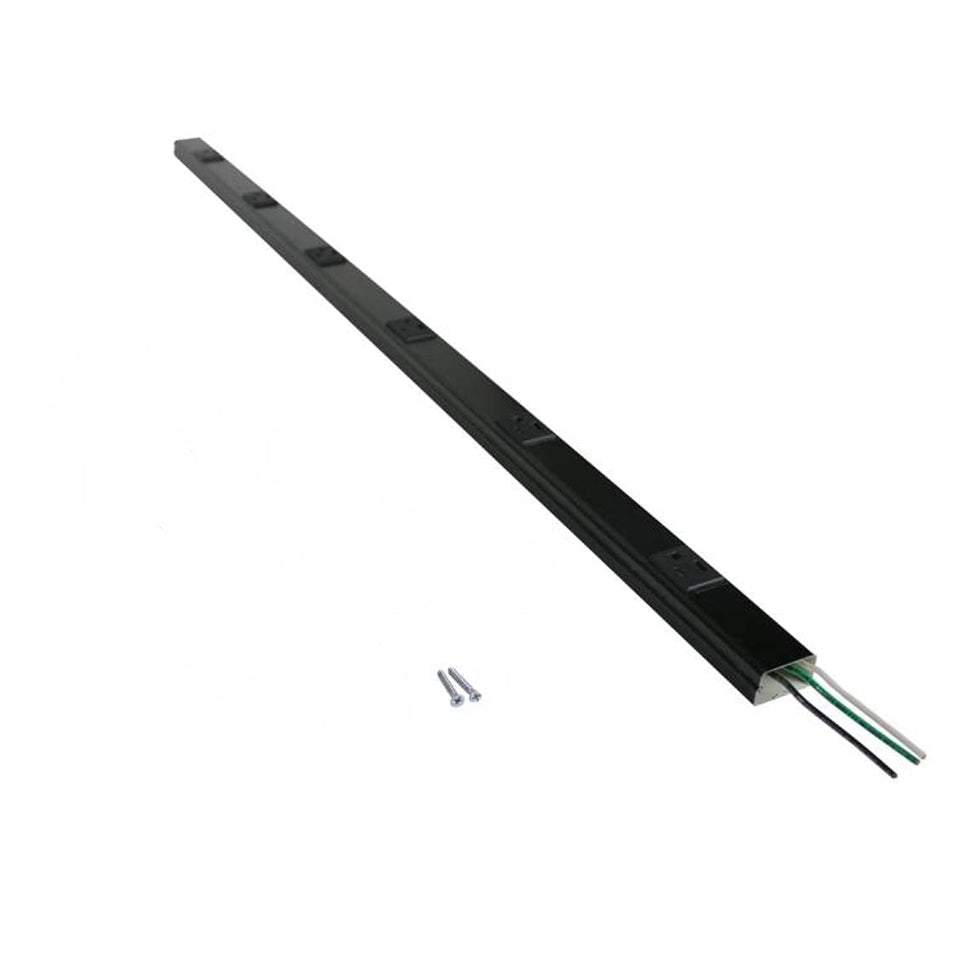 Wiremold Plugmold 2000 Series, 3-foot black, easy power access along a desk edge