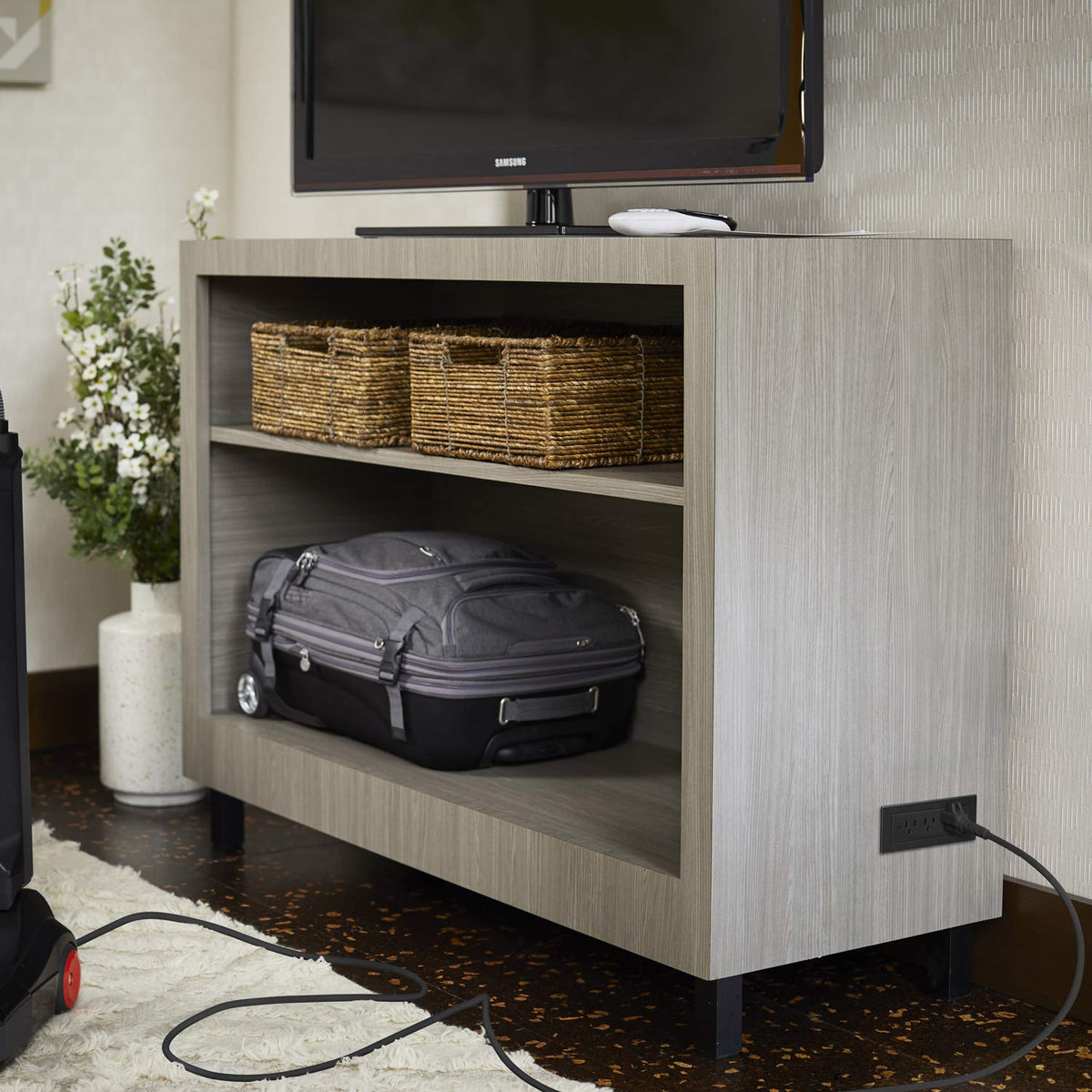 Wiremold recessed housing side profile displaying compact, low-profile benefit