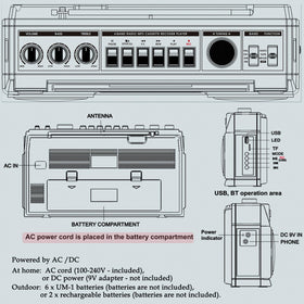 WISCENT USB and micro SD slots shown for direct MP3/WMA playback convenience