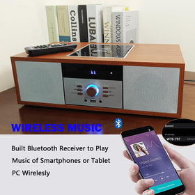 WISCENT top-loading CD player for easy access to CDs and MP3 CD playback.