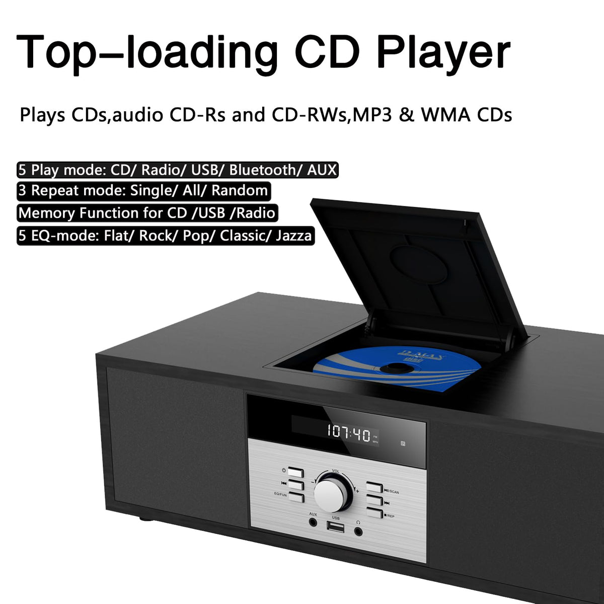 WISCENT two-by-three-inch speakers delivering clear stereo sound for daily music.