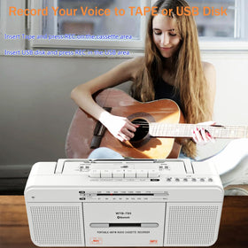 WISCENT USB port with flash drive inserted for MP3 playback and recording