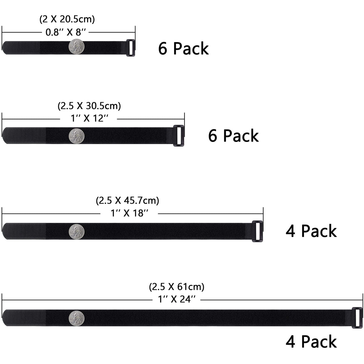 Wisdompro 12-inch cable ties manage longer cables in AV setups.