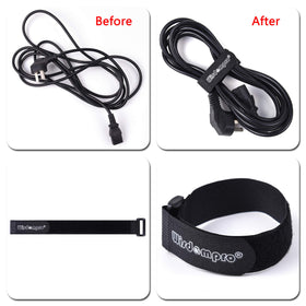Wisdompro 18-inch cable ties organize equipment cables behind desks.