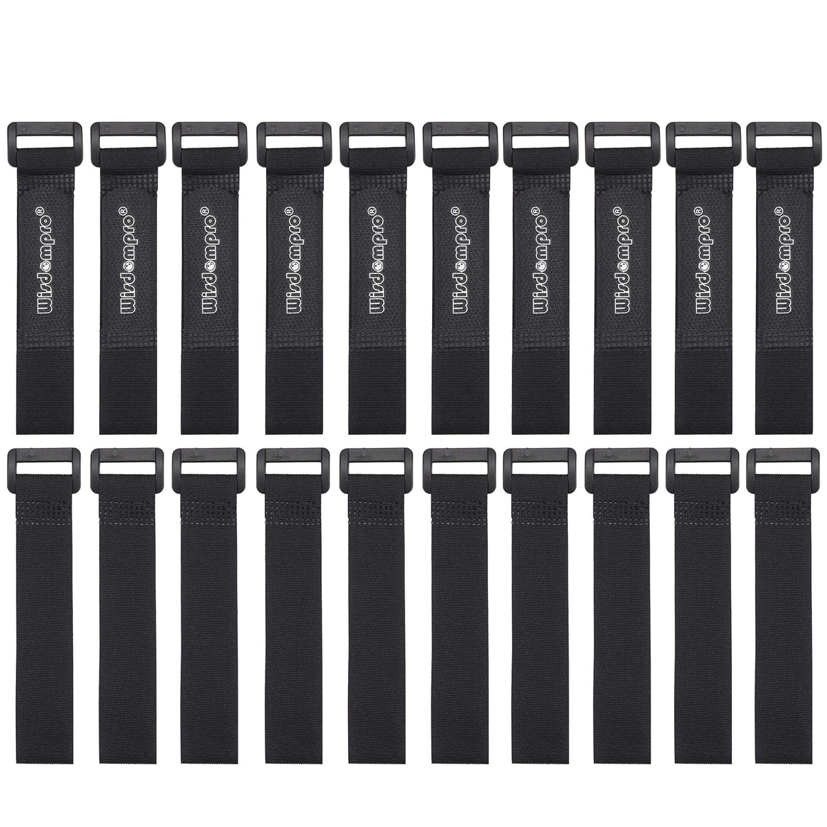 Wisdompro hook-and-loop cable ties on a desk for neat management.