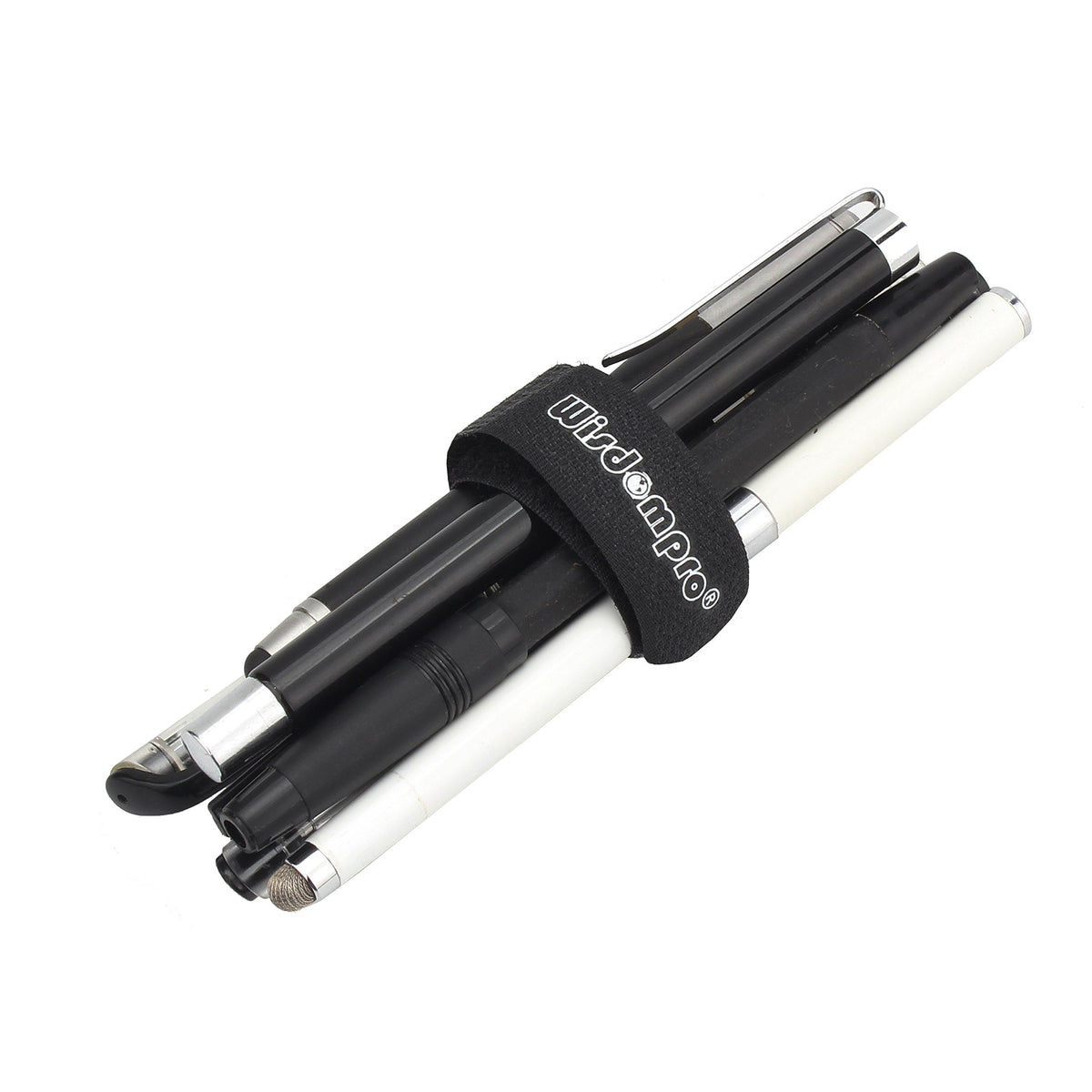 Wisdompro hook-and-loop closure in use for cable management.