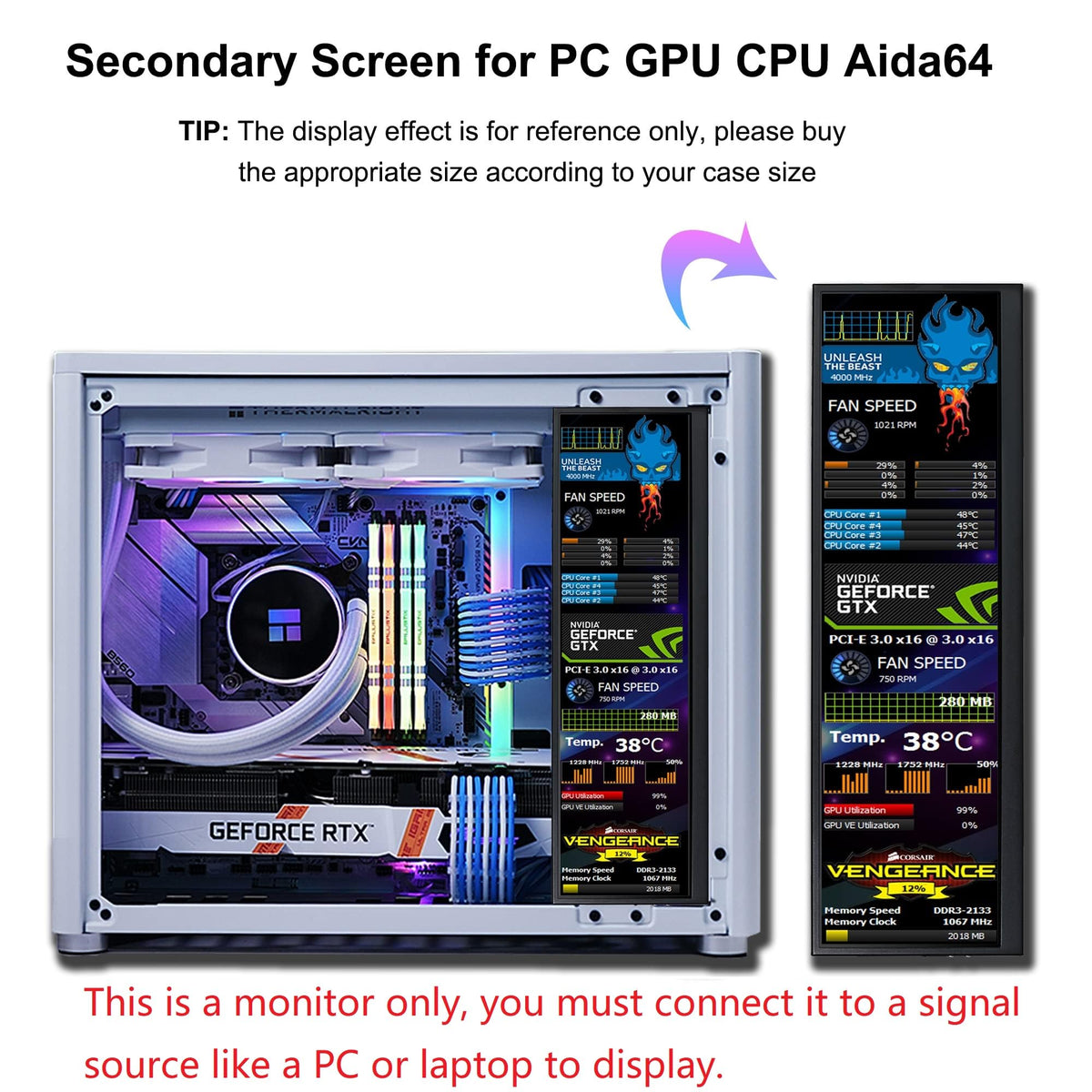 Wisecoco mini touch monitor on desk with dual speakers for immersive multimedia.
