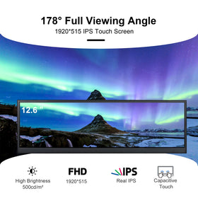 Wisecoco 12.6-inch mini touch monitor side ports show HDMI and USB for easy setup.