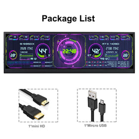 Wisecoco 12.6-inch screen used as sub-monitor for CPU/GPU monitoring on Windows.