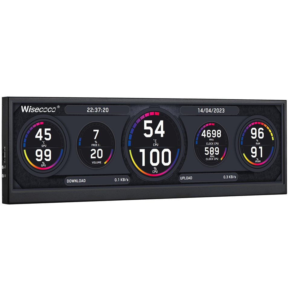 Wisecoco 12.6-inch secondary screen front view for extended laptop workspace