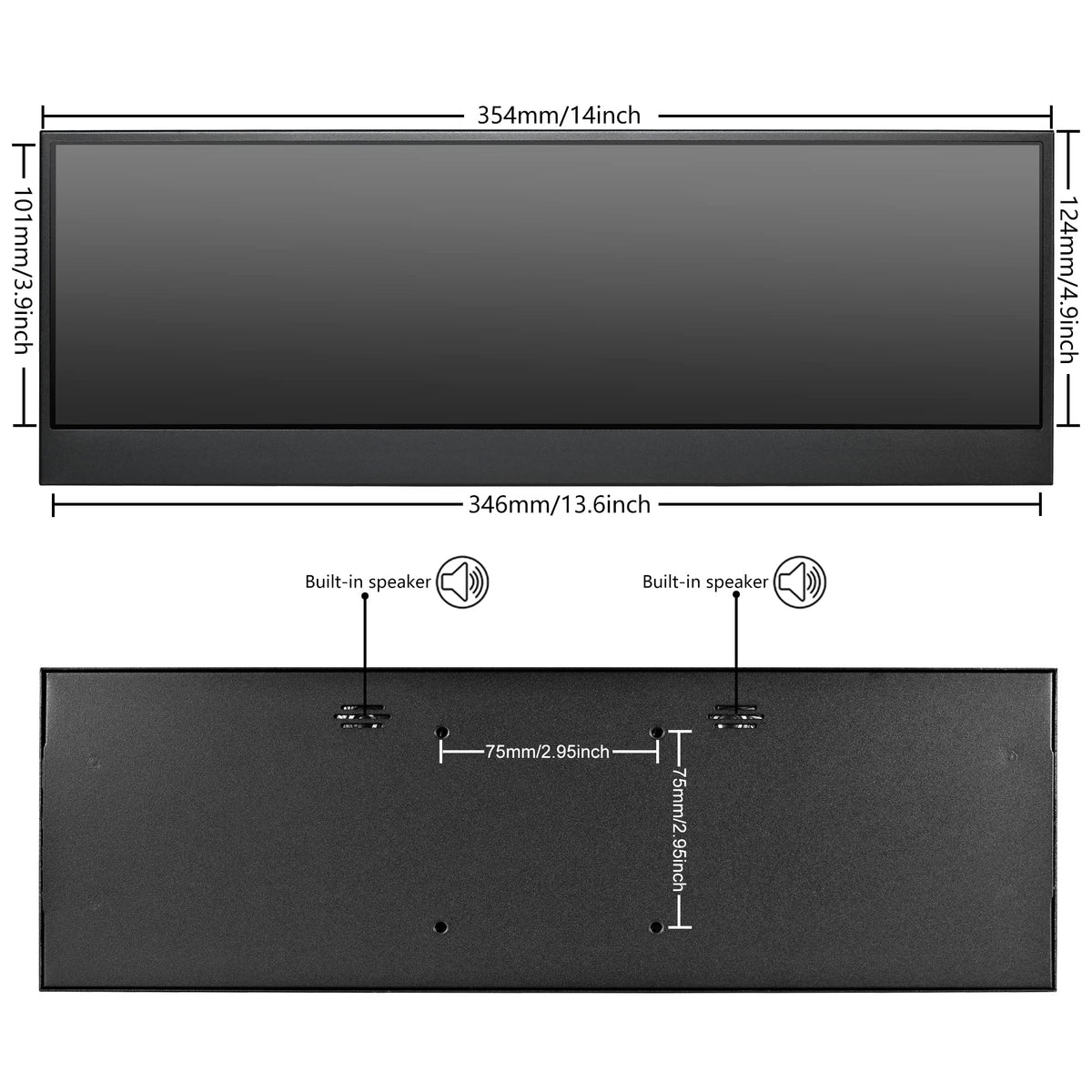 Wisecoco 14 inch 4K UHD touch monitor USB-C and HDMI ports for easy setup