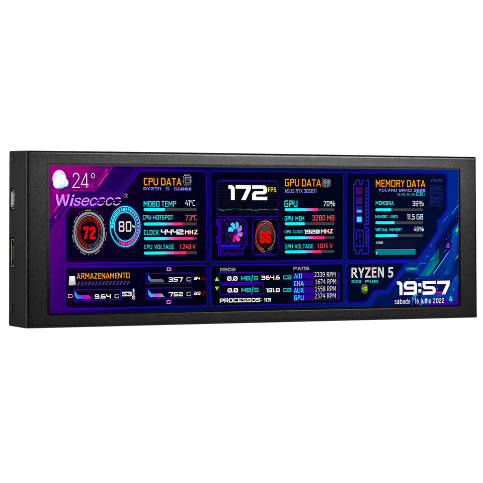 wisecoco front view with casing showing clear dashboard readout and portability benefit