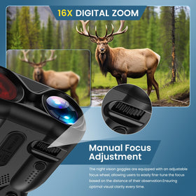 WISHBETY night vision goggles 16x zoom enables long range night observation