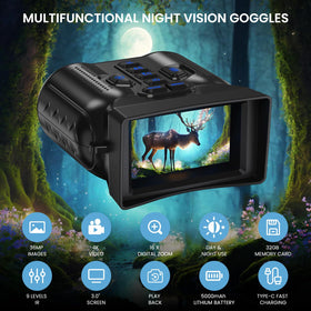 WISHBETY night vision goggles 3.0‑inch screen for easy viewing
