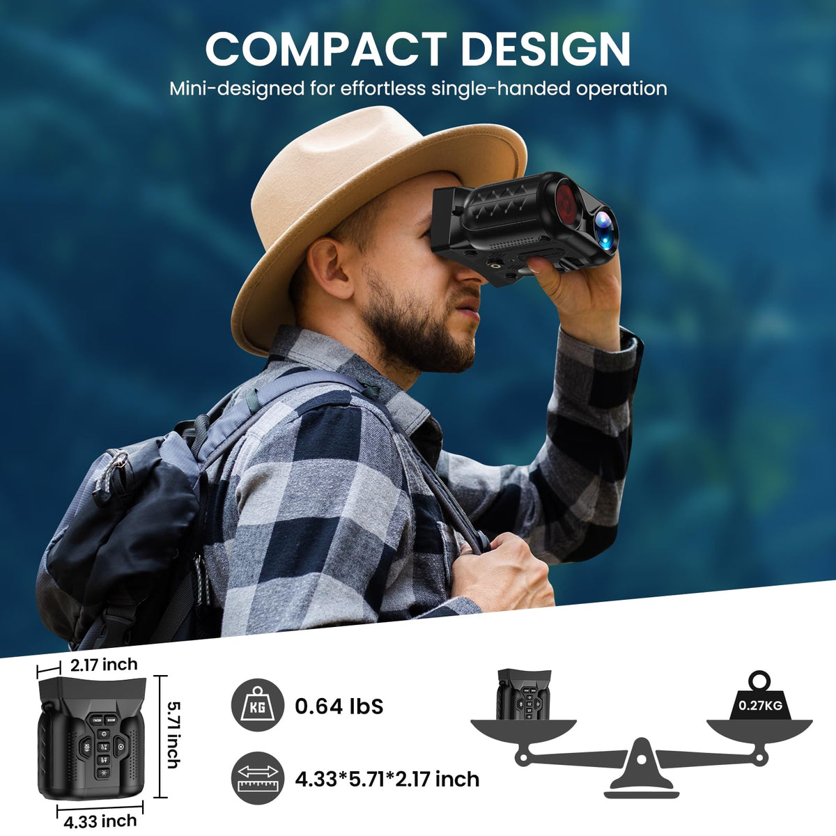 WISHBETY night vision goggles 4K video recording shows clear low light footage