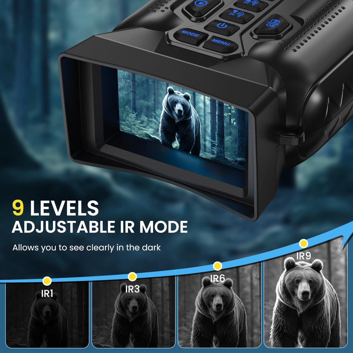 WISHBETY night vision goggles 5000mAh battery for extended outdoor use