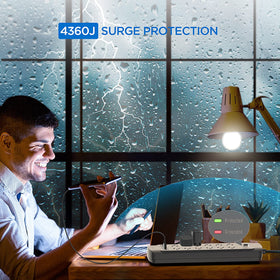 Witeem 4360 joules surge protection guards electronics from spikes