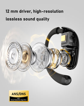 AI noise cancellation on WIVTAK open-ear headphones for clearer calls