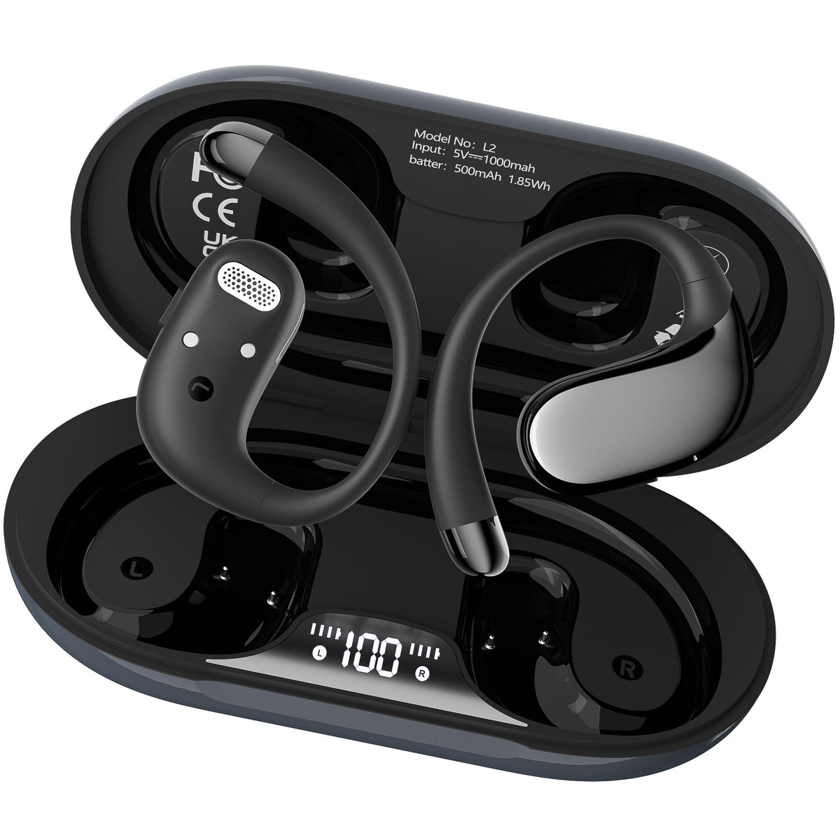 WIVTAK open-ear headphones with ergonomic earhooks securing a stable fit for active use