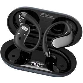 WIVTAK open-ear headphones with ergonomic earhooks securing a stable fit for active use