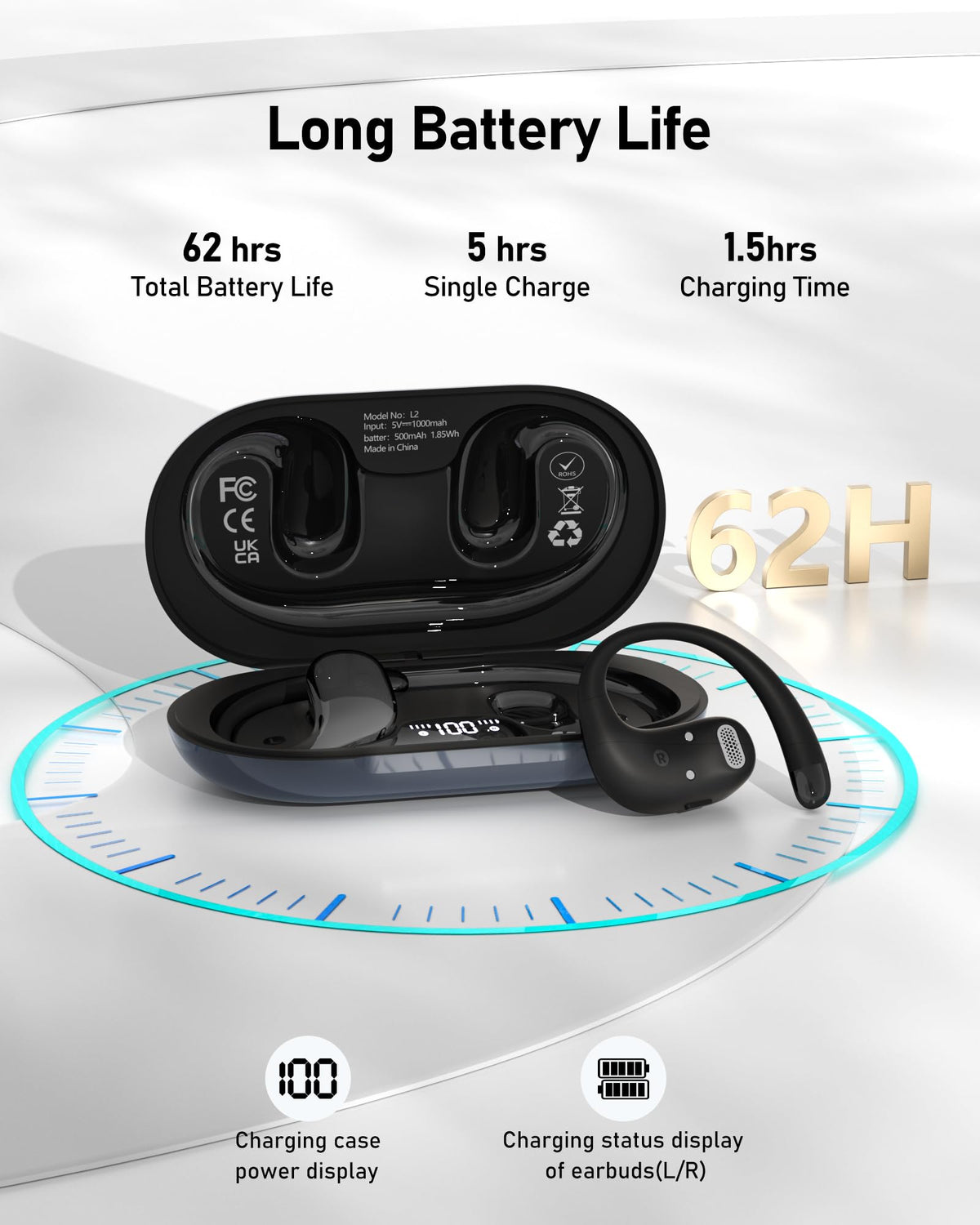 Multipoint connection on WIVTAK open-ear earbuds for seamless device switching
