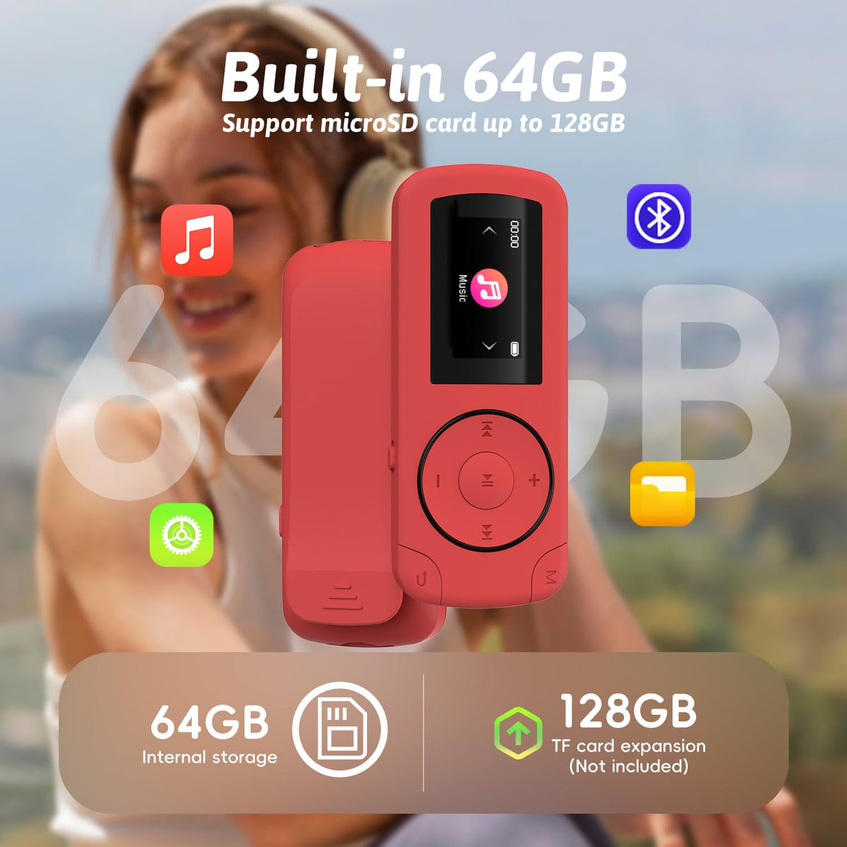 wiwoo next to earbuds to show compact size and convenient storage advantage