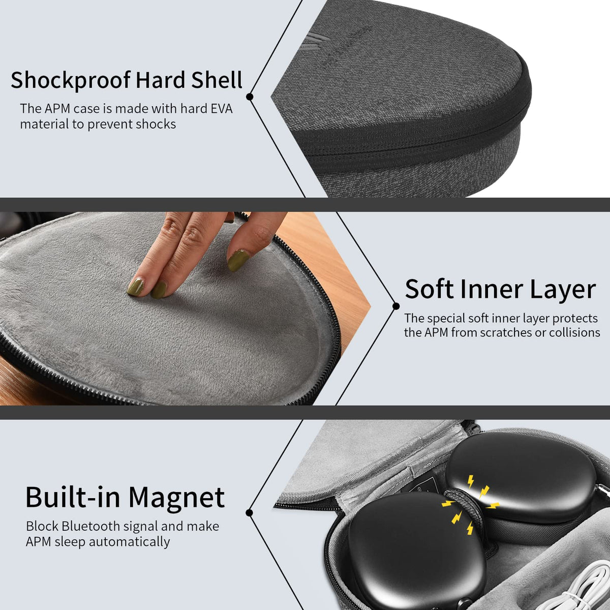 WIWU cable pocket detail keeping charging cable organized and scratch-free