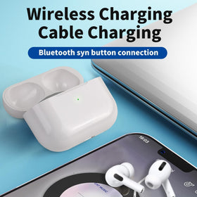 Wixolydq AirPods Pro white case close-up with durable hard plastic finish.
