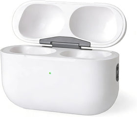 Wixolydq AirPods Pro white case front view, compact and portable charging on the go.
