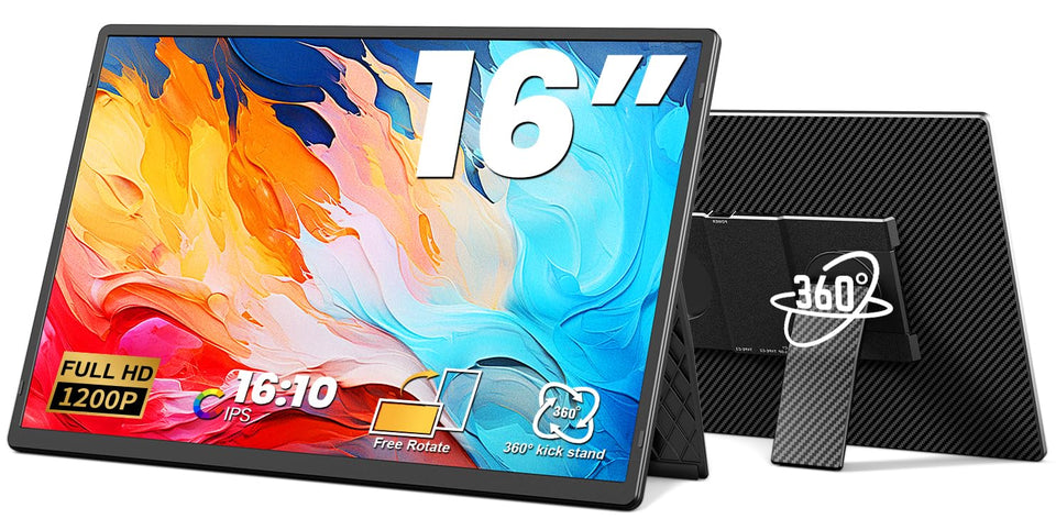Wixzet 16-inch portable monitor with IPS full display for immersive work and media