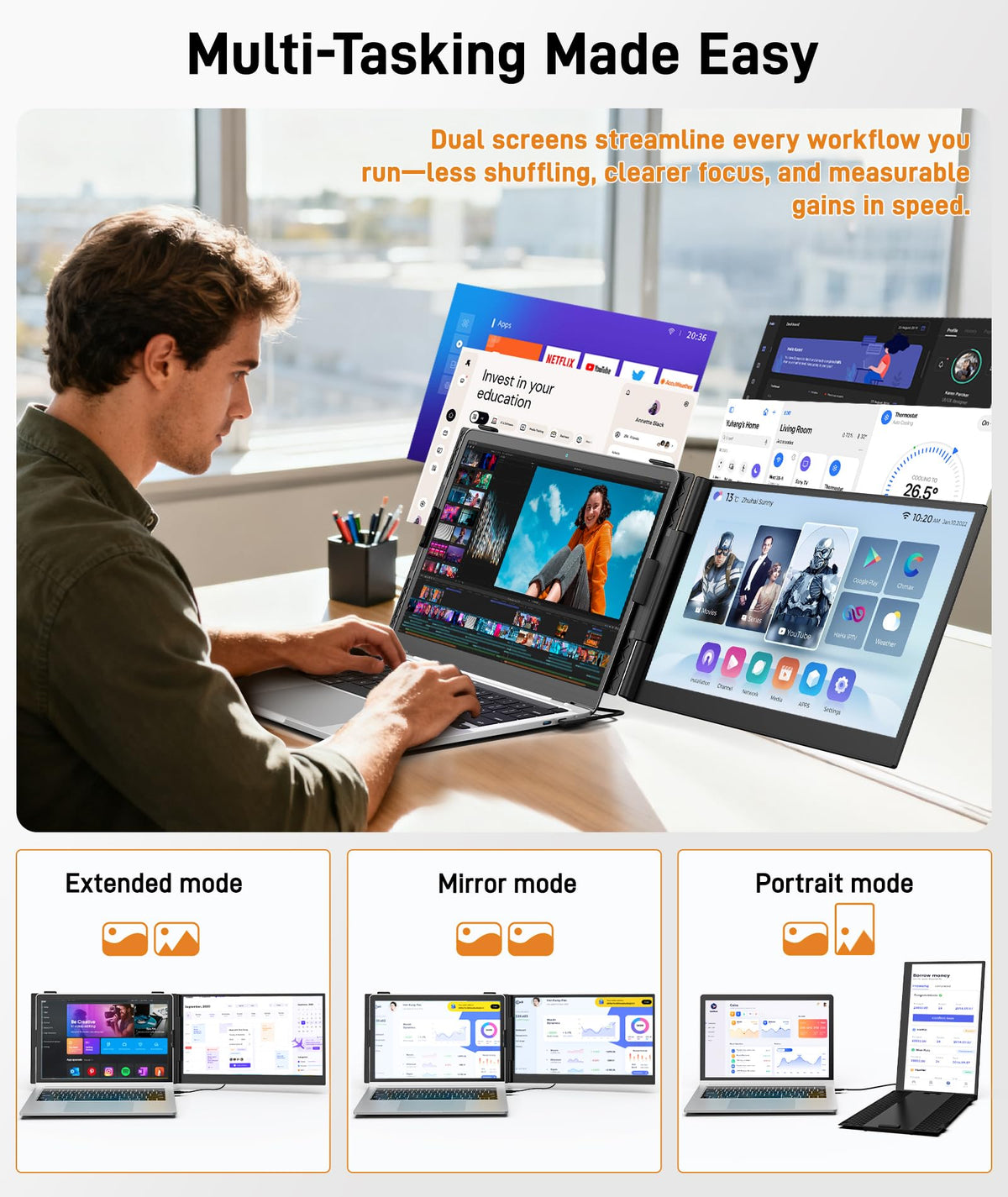 Wixzet anti-glare screen reduces eye strain during long sessions.