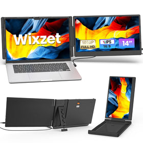 Wixzet laptop screen extender front view for portable dual-screen productivity