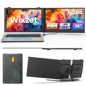 Wixzet laptop screen extender in ultra-thin form for portable dual-monitor use.