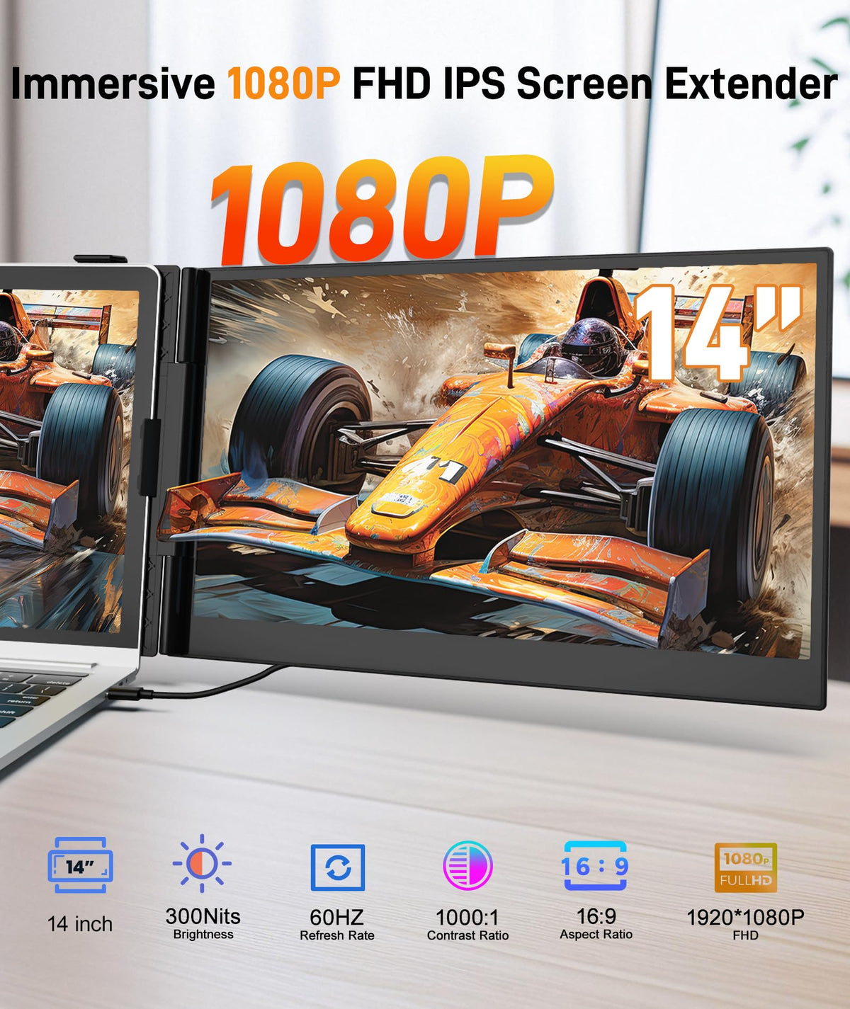 Wixzet compact travel setup demonstrates on-the-go dual-screen productivity.