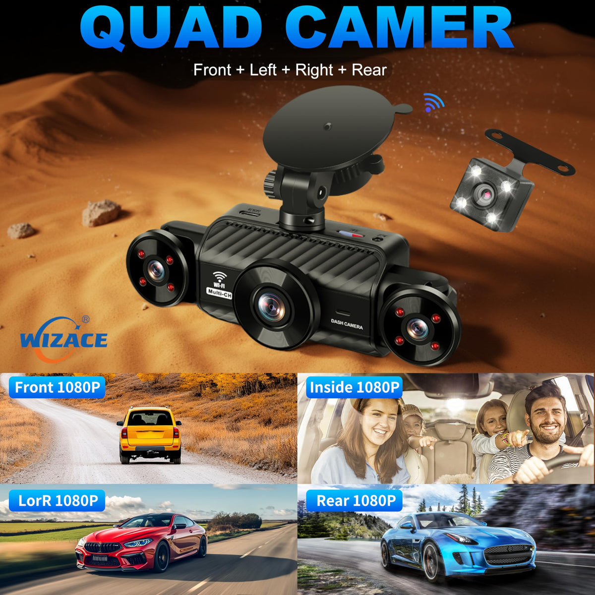 WIZACE left-side dashcam view enhances side coverage