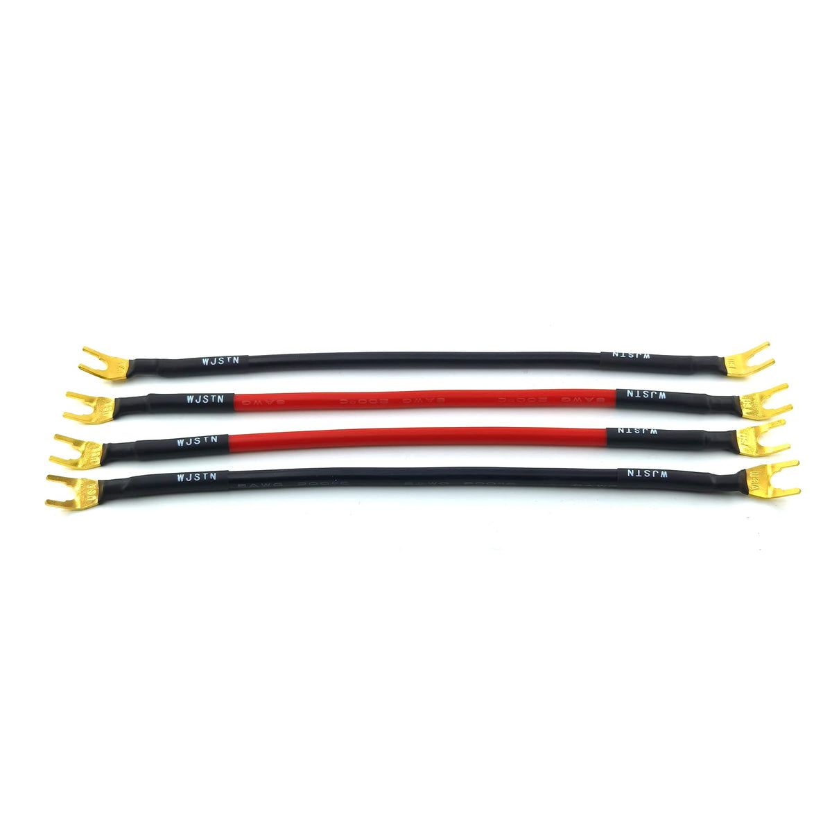 WJSTN close-up of 45-degree gold-plated spade connector for reliable contact