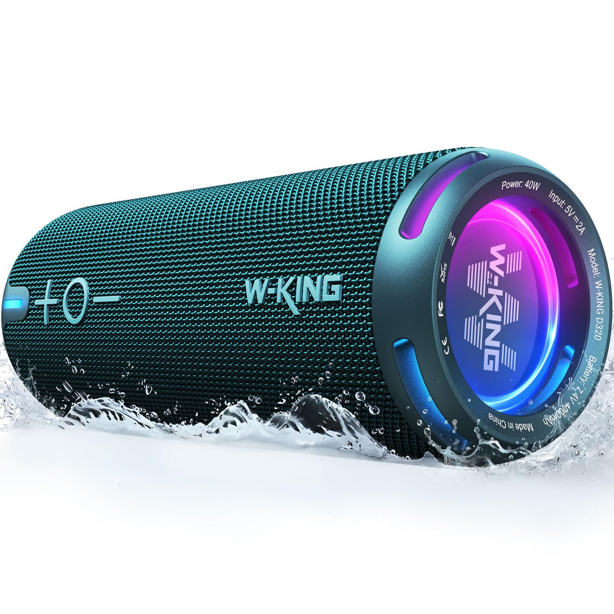 W-KING D320 delivers 40W punchy bass for outdoor listening.