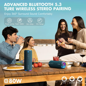 W-KING D320 Bluetooth 5.3 for stable wireless streaming.