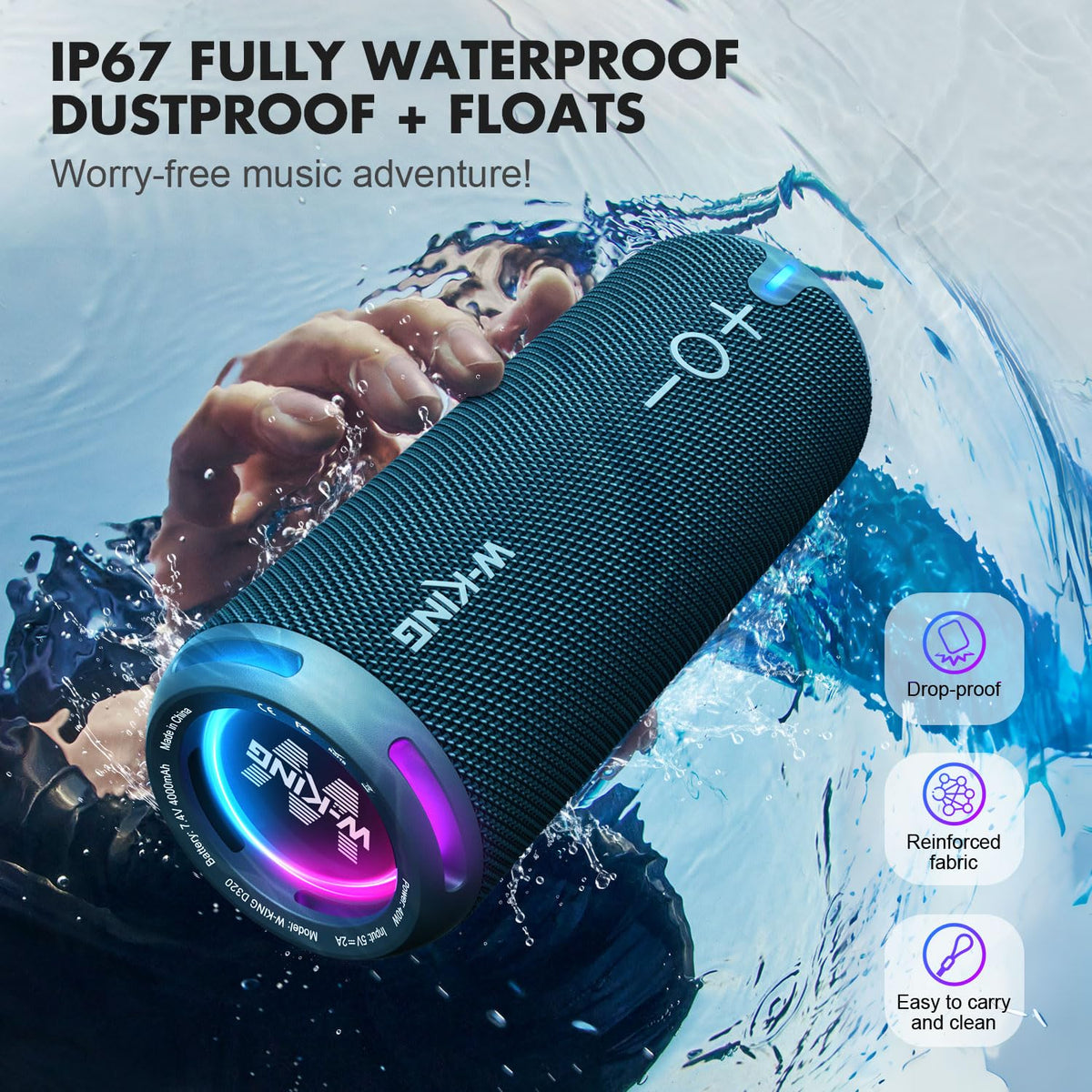 W-KING D320 IP67 dustproof design for dusty outdoor environments.