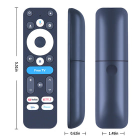 WKOLF voice remote for onn 4K Pro 2024, side profile, comfortable grip and tactile keys.