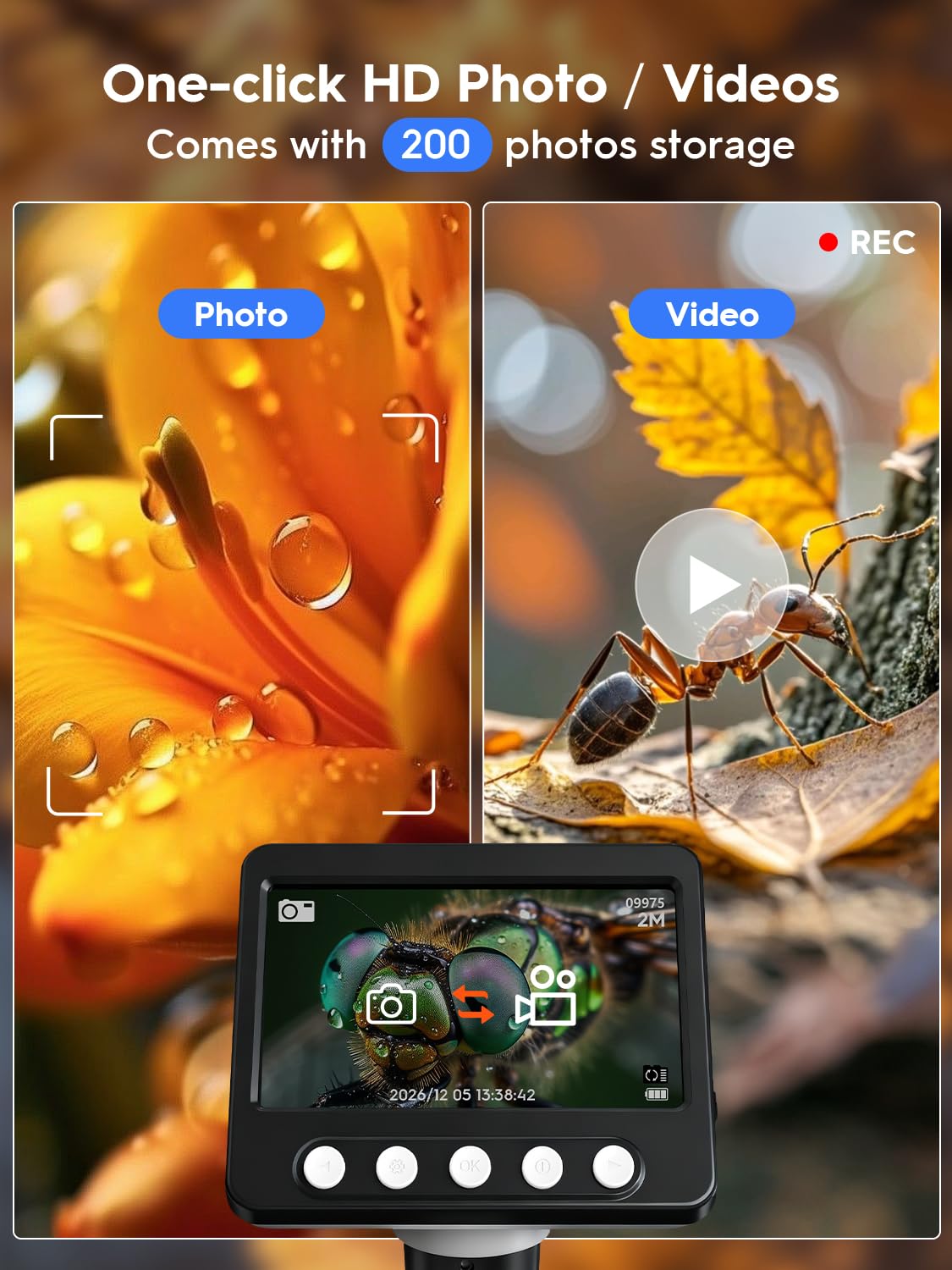 WKR close view of 1080P screen showing crisp image clarity benefit