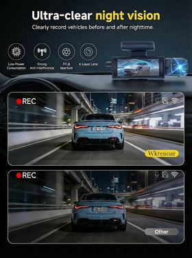 Wkreuoar dash cam cabin 1080p recording preserves interior details.