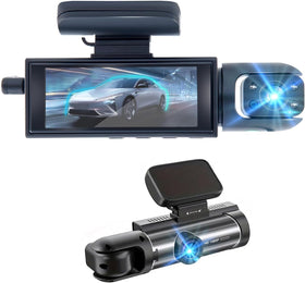 Wkreuoar dash cam front view with 170° lens captures wide traffic.
