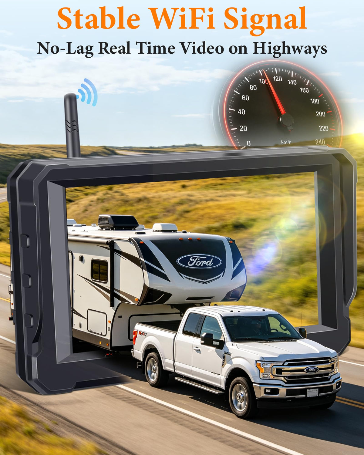 WKZAY 5 inch split monitor shows dual views for safer parking